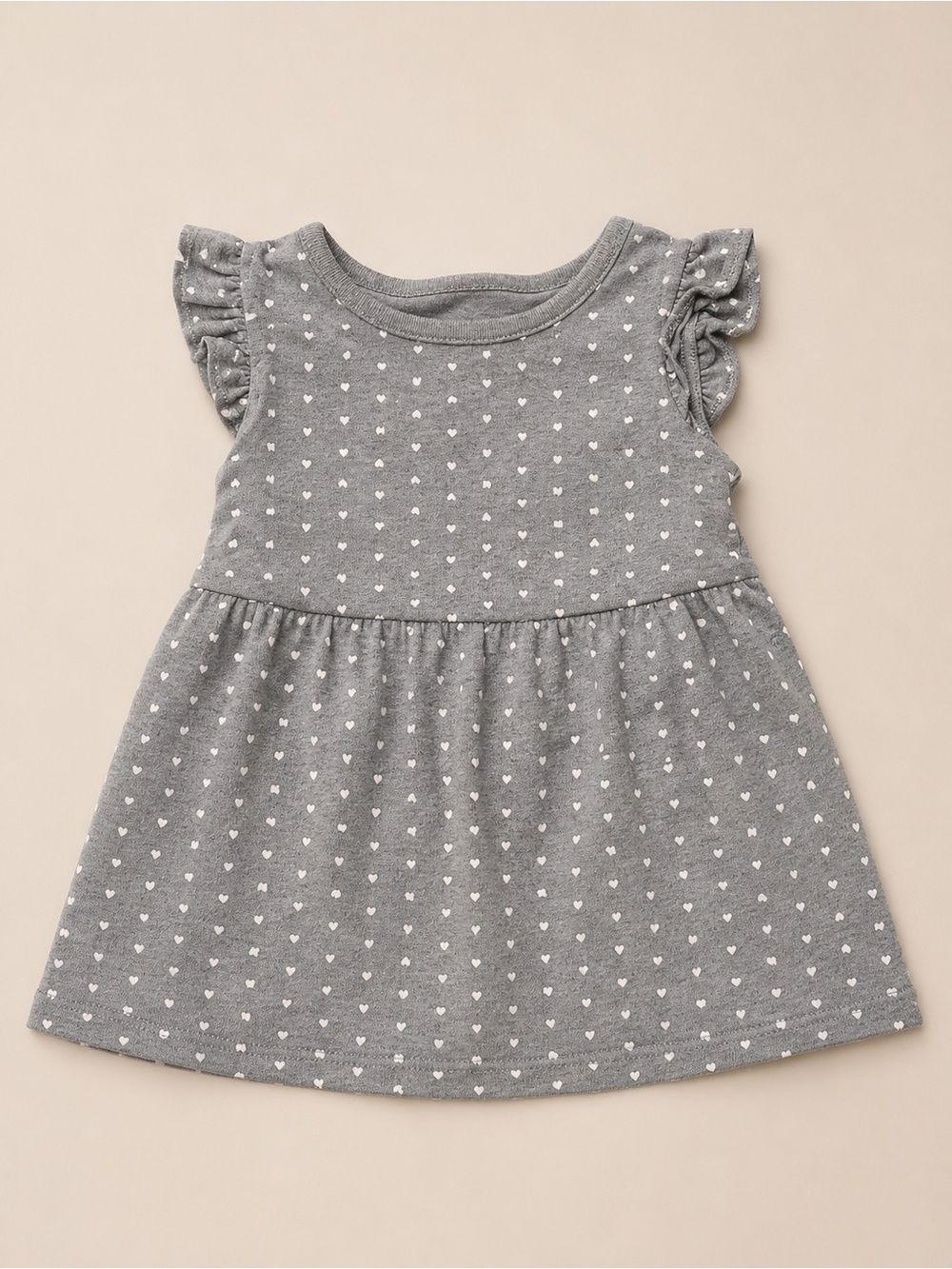 Cat & Jack Grey Dress with White Heart Print